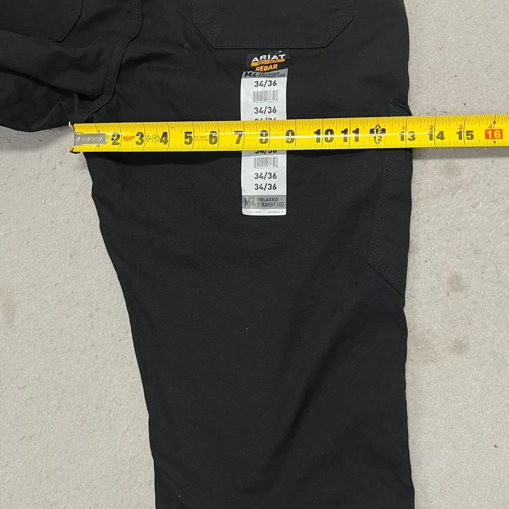 Ariat Rebar M4 Relaxed Straight Leg Work Pants Mens 34x36 Black Double Front NEW - Picture 6 of 7